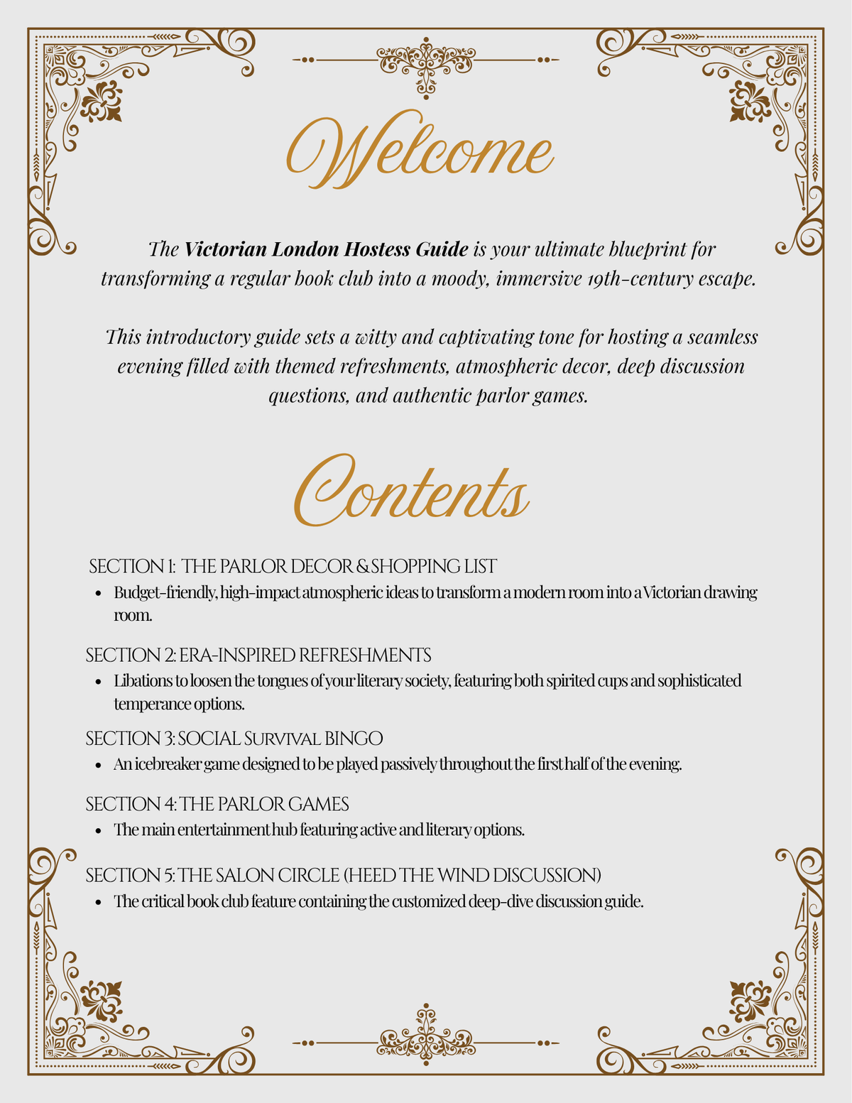 Victorian London Hostess Guide